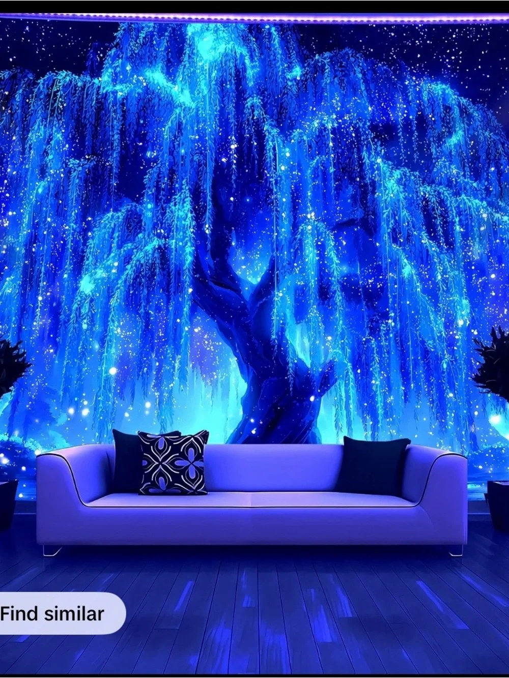 Blue Enchanted Willow Wall Tapestry - Home Wall Decor